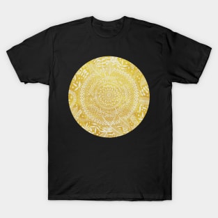 Medallion Pattern in Mustard and Cream T-Shirt